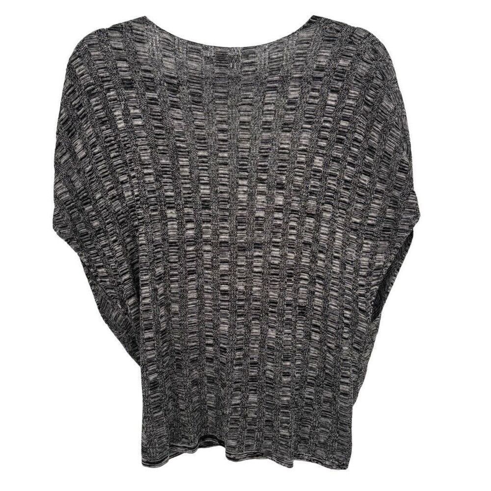 Eileen Fisher Silk/Linen Blend Surplice Wrap Sweater Black/White/Grey Size Large - Picture 5 of 7
